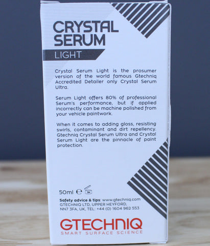 D&D Detailing - Gtechniq Crystal Serum Light – Swirl and chemical  resistance – Incredible gloss – Up to five years durability Why use  Gtechniq Crystal Serum Light? Crystal Serum Light is the