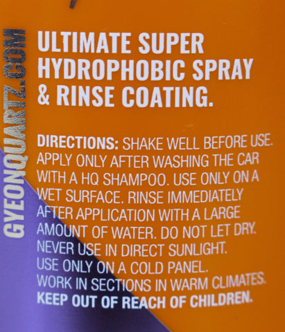GYEON quartz Wet Coat (500ml) Hydrophobic Silica Spray Coating for Easy  Gloss and Protection-Safe on all Exterior Surfaces : : Automotive